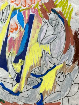 Original Pastel Drawing by Erik Sulander, Signed, Unframed.