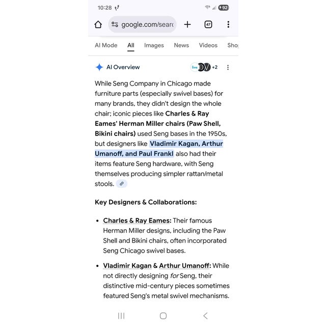 1950s Paul Frankl for Johnson Furniture Co. Swivel Vanity Stool an Attribution For Sale - Image 15 of 15