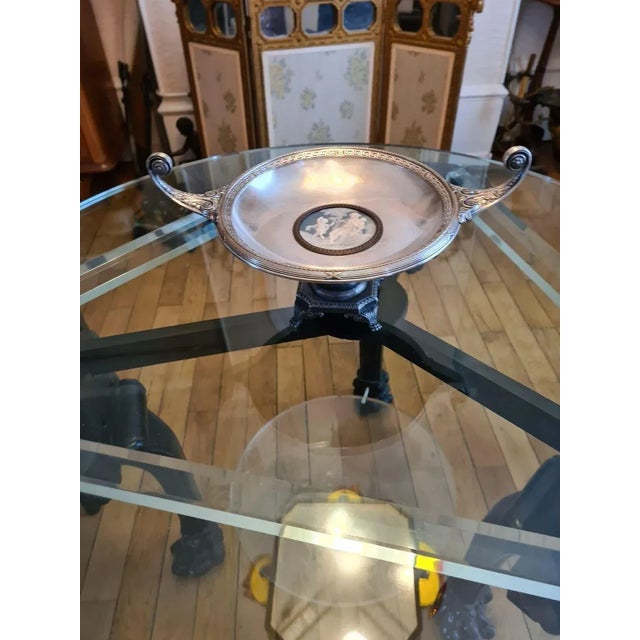 Antique Silver-Plated Metal & Biscuit Porcelain Tazza Dish from WMF For Sale - Image 11 of 17