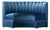 Matthew Izzo Home Estelle Navy Velvet Curved Banquette Sofa For Sale
