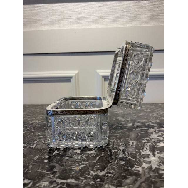 Late 19th Century Baccarat Trinket Box W/ Sterling Silver Trim For Sale In Mobile - Image 6 of 8