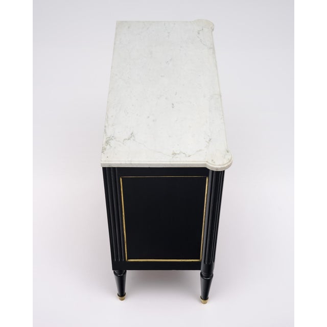 Wood Classic Louis XVI Chest of Drawers, Ebonized Mahogany, French, 1920s For Sale - Image 7 of 9