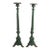 19th Century Cast Iron Floor Candle Stands in Dark Green - a Pair For Sale