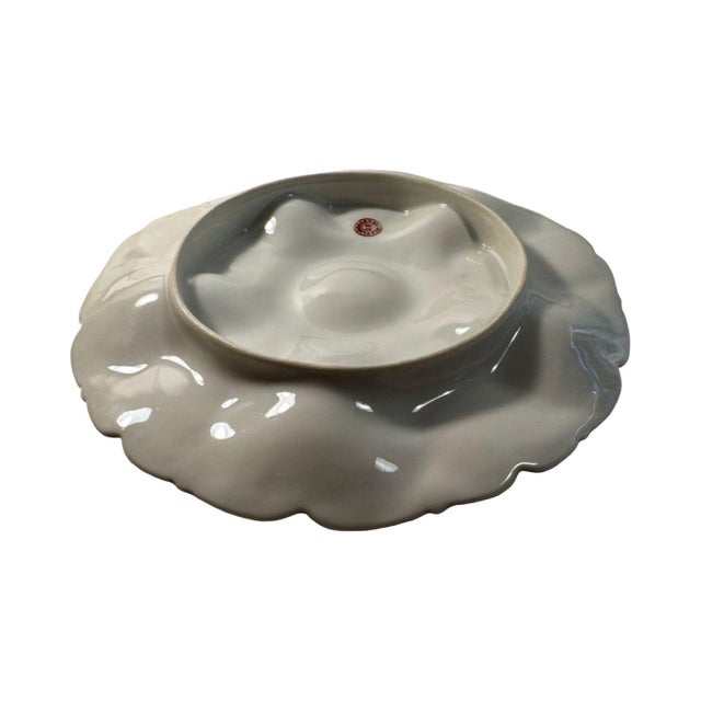 Gold Early 20th Century Set of Five Antique French Limoges Oyster Plates With Gold Fleck Glaze For Sale - Image 8 of 8