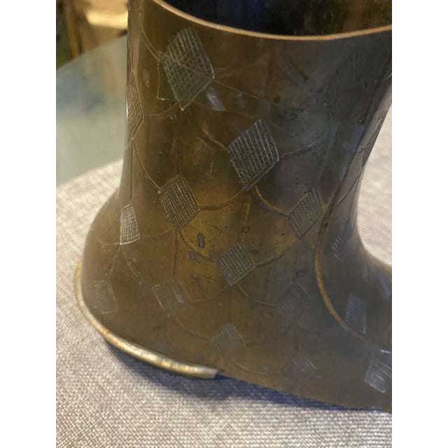 1970s Brass Boot Vase For Sale - Image 4 of 6