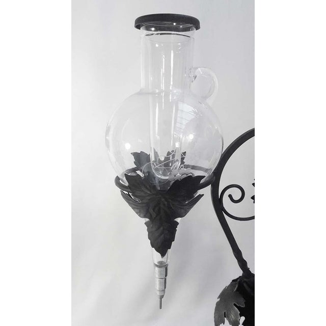 Vintage Wine Aerator Decanter on Wrought Iron Stand Chairish