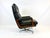Mid-Century Swivel Black Leather Armchair, 1970s For Sale - Image 4 of 15