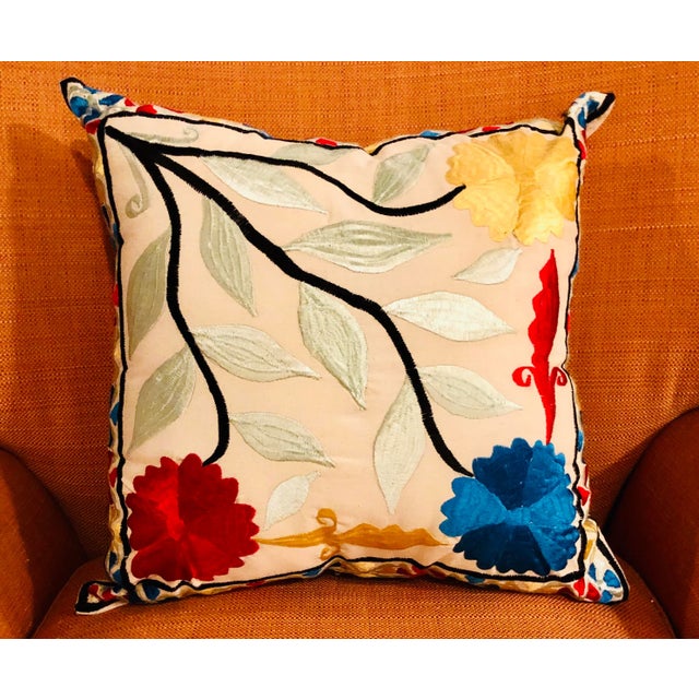 Luxuriate in comfort and style with this sumptuous square-shaped Rabati throw pillow designed by female Moroccan artisans....