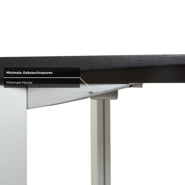 Metal Dark Grey Dining Table with Silver Legs from Rosenthal For Sale - Image 7 of 14