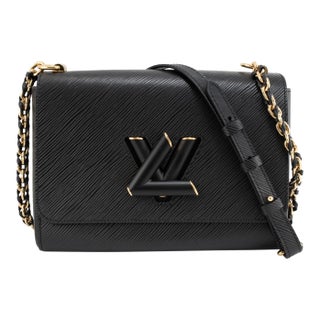 Louis Vuitton Twist MM Black Epi Leather Gold-Tone Chain Shoulder Bag For Sale