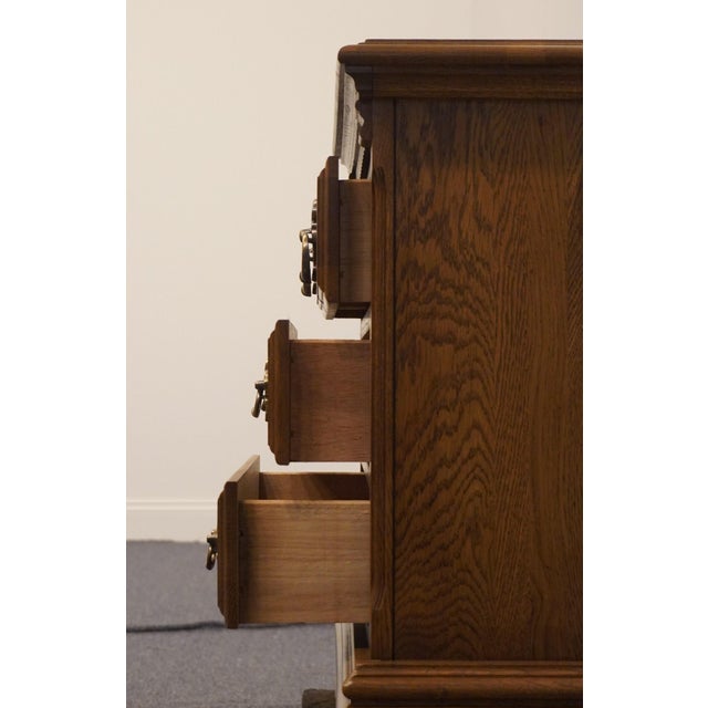 Wood Kincaid Furniture Solid Oak Early American 26" Three Drawer Nightstand 27-141 For Sale - Image 7 of 12