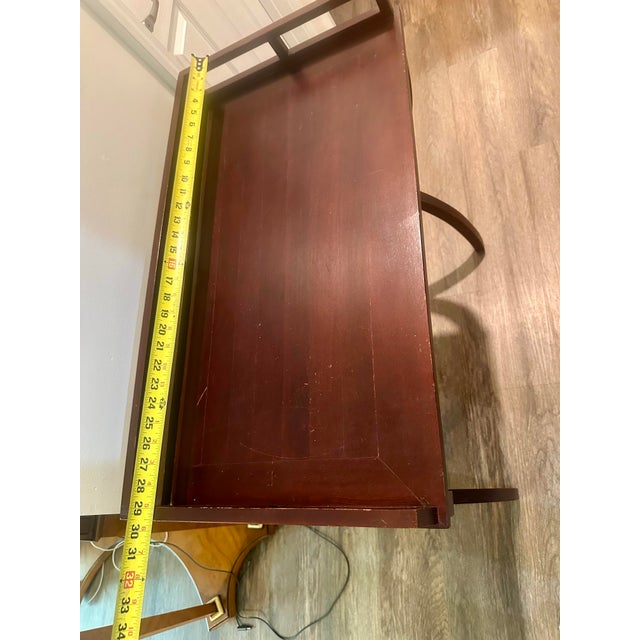 Barbara Barry for Baker Style Mahogany Drinks Tray Table For Sale - Image 6 of 6