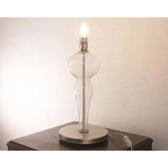 Italian Murano and Crystal Glass Lamp For Sale - Image 5 of 12