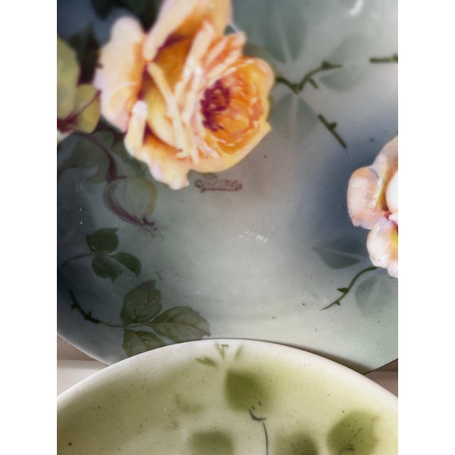 Vintage p.s.a.g. Bavarian Porcelain Small 6" Plates Signed Ragouse-Set of 8 For Sale - Image 9 of 12
