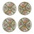 Set of Four Scalloped Rim Rose Medallion Plates, 19th Century For Sale