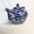 Shabby Chic 1970s Arts & Crafts Staffordshire English Calico Teapot, Blue and White. For Sale - Image 3 of 9