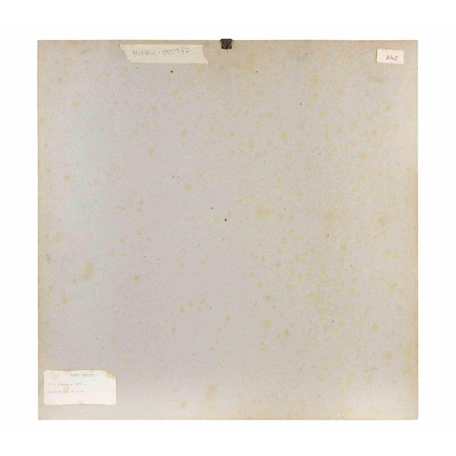 16 - White is a contemporary artwork realized by Genny Puccini in 1977. Mixed colored collage on paper. Hand signed and...