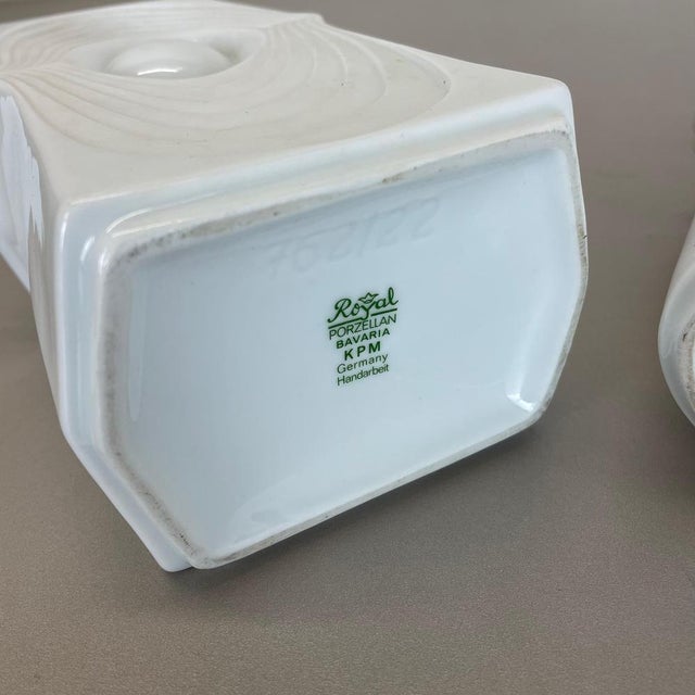 Op Art Porcelain Vases by Royal Bavaria KPM, Germany, 1970s, Set of 2 For Sale - Image 17 of 18