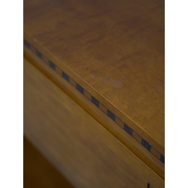 Pair Hickory White 1 Drawer Tiger Maple Inlaid Nightstands For Sale - Image 13 of 18