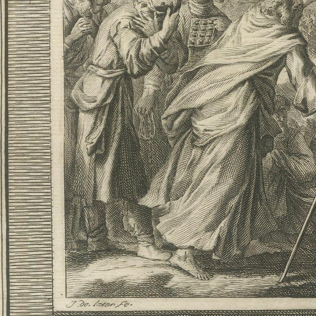 Pieter Mortier, Sabbath Breaker Stoned and Korah, Dathan and Abiram, 1700, Engraving For Sale - Image 4 of 12