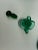 1950s Vintage Art Glass Cruet: Teal-Emerald Green Crackle Glass for Olive Oil or Vinegar Cruet For Sale - Image 5 of 9