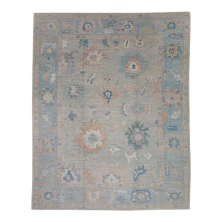 Turkish Oushak Rug 12'4" x 15'4" For Sale