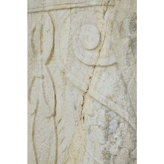 Mid 20th Century Pair of 5.5 Ft. Chinese Marble Civil Officer & Military Leader Statues For Sale - Image 12 of 16