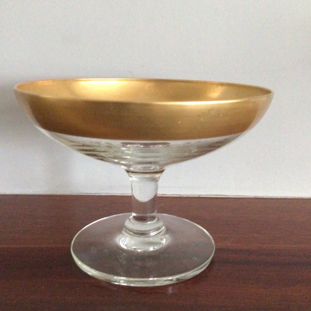 Dorothy Thorpe Gold Banded Pedestal Dish For Sale - Image 11 of 11