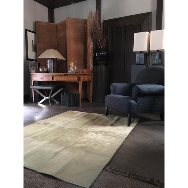 1990s Postmodern Blond Leather Cow Rug, Italy, 1990s For Sale - Image 5 of 8