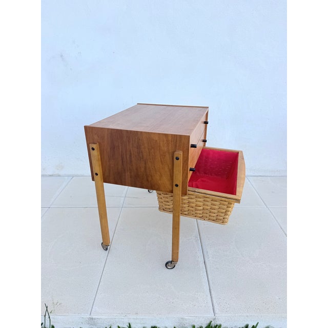 German Sewing Box with Drawers and Basket, 1970s For Sale - Image 9 of 12