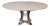 Transitional Round Dining Table, Medium - Grey Oak With Hammered Iron Accents For Sale