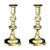 Small Victorian Knop-Stemmed Brass Candlesticks, 1890s, Set of 2 For Sale