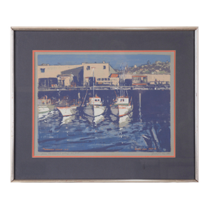 "Fisherman's Wharf - San Francisco" Multi Layer Screen Print on Paper - Signed by Gordon Cope