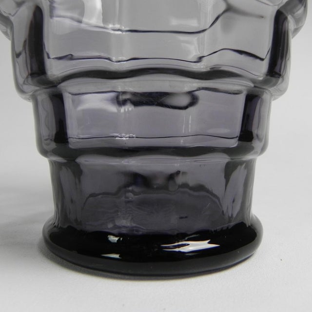 Purple Art Deco Vase with Twisted Vertical Bands, 1930s For Sale - Image 8 of 10