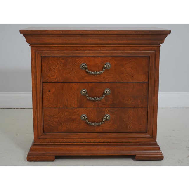 Traditional Pair Thomasville Walnut Finish Nightstands For Sale - Image 3 of 18