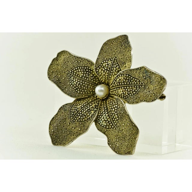Gold Orchid Brooch by Theodor Fahrner, Germany, 1935 For Sale - Image 8 of 10