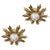 Mid 20th Century Pair of Gilt Bronze Midcentury Sunburst Light Fixtures with Frosted Glass For Sale - Image 5 of 12
