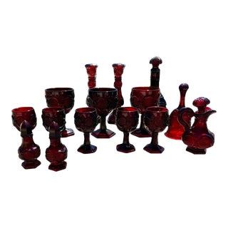 Avon 1876 Cape Code Ruby Red Collection- 15 Pieces For Sale