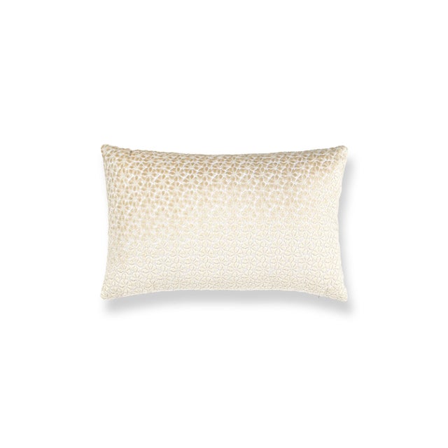 Contemporary The House Of Scalamandré Petal Velvet Lumbar Pillow In Ivory For Sale - Image 3 of 3