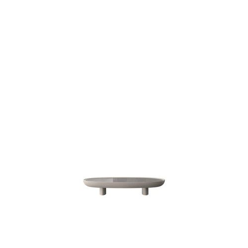 Lacquered Structure Walnut Oval Side Table with Rounded Edges by Ultramobili For Sale - Image 6 of 10