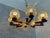 Vintage 8-Arm Chandelier with Textured Glass Shades and Wooden Elements, 1970s For Sale - Image 10 of 12