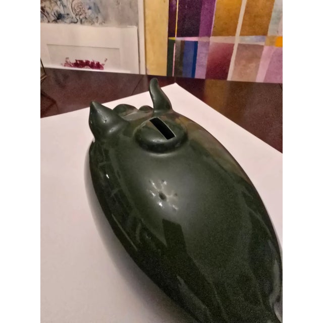 Vintage Mid Century Modern Jade Color Piggy Bank For Sale In Boston - Image 6 of 11