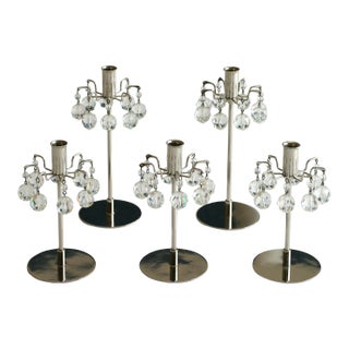 Vintage Lobmeyr Candlesticks- Set of 5 For Sale