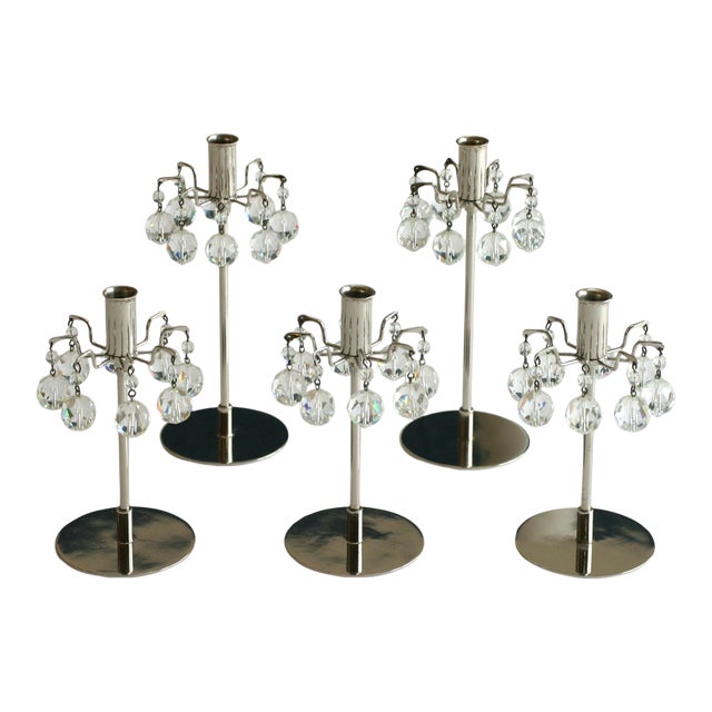 Vintage Lobmeyr Candlesticks- Set of 5 For Sale