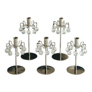 Vintage Lobmeyr Candlesticks- Set of 5