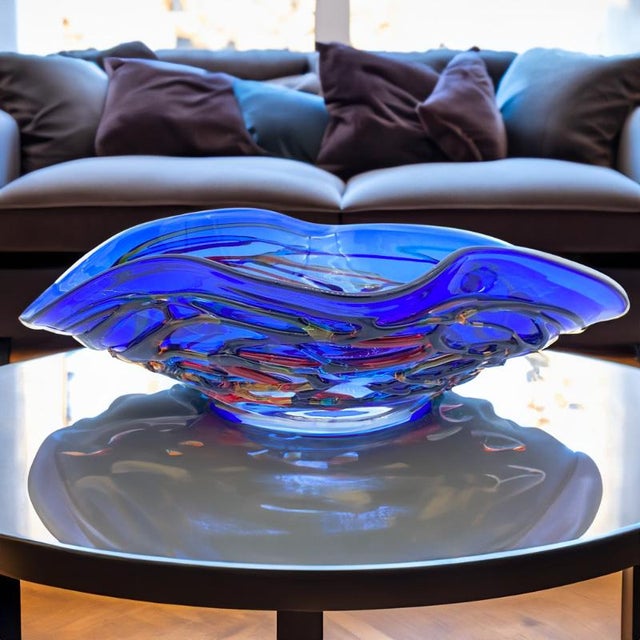 Blue Blue Murano Glass Centerpiece from YourMurano For Sale - Image 8 of 12