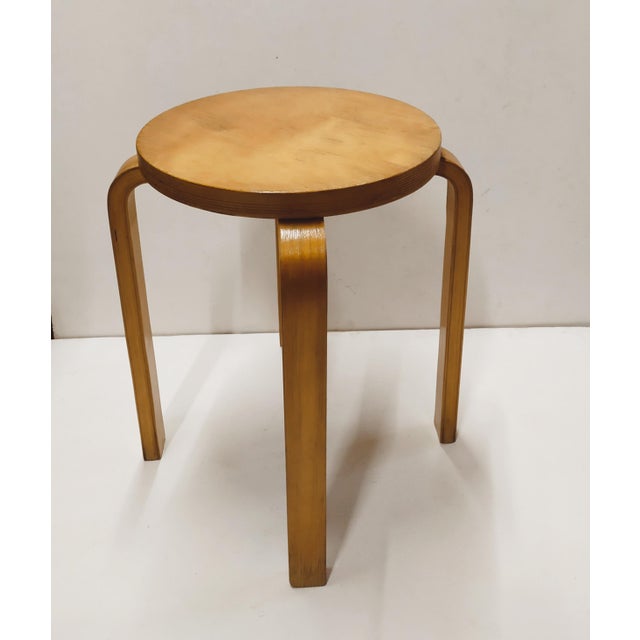Wooden Stool attributed to Alvar Aalto, 1940s For Sale - Image 3 of 8
