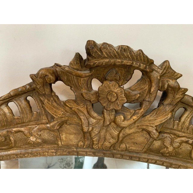 Louis XV Mantelpiece Mirror in Gilded Carved Wood, 19th Century For Sale - Image 3 of 11