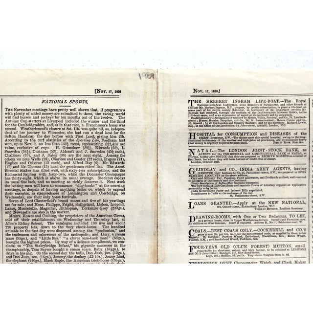 Mid 19th Century 1860 English Newspaper - the Illustrated London News, Nov 17 1860 (Recto-Verso, Coloured) For Sale - Image 5 of 10