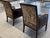 Wood French Empire Armchairs in Brown Vegan Leather & Silk Velvet - A Pair For Sale - Image 7 of 18